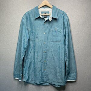 Quiksilver Mens XXL Chambray Button-Up Shirt Skater Surfer